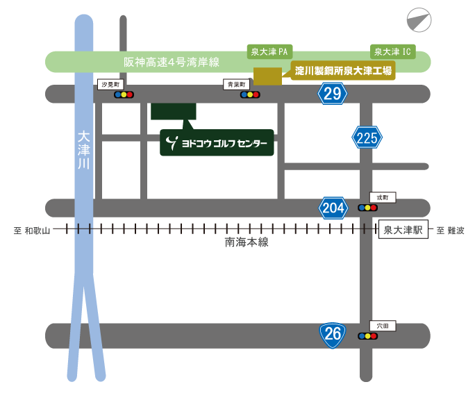 ヨドコウゴルフセンターの地図